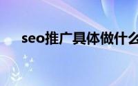 seo推广具体做什么（seo推广怎么做）