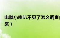 电脑小喇叭不见了怎么调声音（电脑小喇叭不见了怎么弄出来）