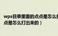 wps目录里面的点点是怎么打出来的呀（WPS目录里面的点点是怎么打出来的）