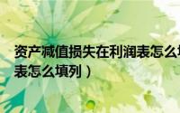 资产减值损失在利润表怎么填列出来（资产减值损失在利润表怎么填列）