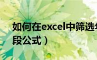 如何在excel中筛选年龄段（excel筛选年龄段公式）