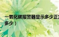 一氧化碳报警器显示多少正常（一氧化碳报警器报警限值是多少）