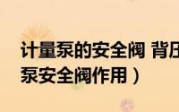 计量泵的安全阀 背压阀的安装示意图（计量泵安全阀作用）