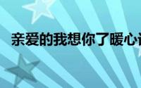 亲爱的我想你了暖心话（亲爱的我想你了）