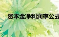 资本金净利润率公式（资本金净利润率）