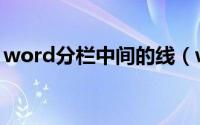 word分栏中间的线（word分栏中间加竖线）