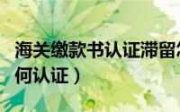 海关缴款书认证滞留怎么回事（海关缴款书如何认证）