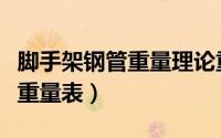 脚手架钢管重量理论重量表（脚手架钢管理论重量表）