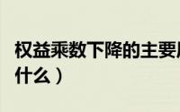 权益乘数下降的主要原因（权益乘数下降说明什么）