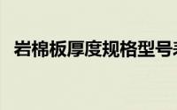 岩棉板厚度规格型号表（岩棉板厚度规格）