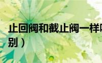 止回阀和截止阀一样吗（止回阀与截止阀的区别）