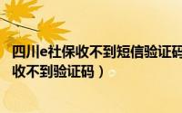 四川e社保收不到短信验证码可以咨询哪个部门（四川e社保收不到验证码）