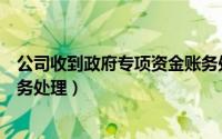 公司收到政府专项资金账务处理（企业收到财政专项资金账务处理）
