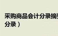 采购商品会计分录摘要怎么写（采购商品会计分录）