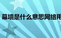 幕墙是什么意思网络用语（幕墙是什么意思）
