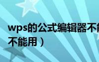 wps的公式编辑器不能使用（wps公式编辑器不能用）