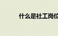 什么是社工岗位（什么是社工）