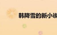 韩降雪的新小说（韩降雪作品）