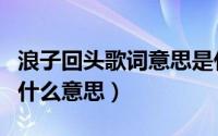 浪子回头歌词意思是什么意思（浪子回头歌词什么意思）