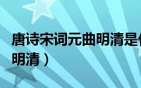 唐诗宋词元曲明清是什么意思（唐诗宋词元曲明清）