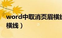 word中取消页眉横线（word2010取消页眉横线）