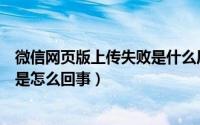 微信网页版上传失败是什么原因（微信网页版上传文件失败是怎么回事）