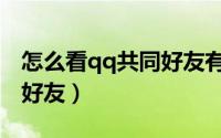 怎么看qq共同好友有哪些人（怎么看qq共同好友）