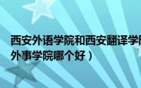 西安外语学院和西安翻译学院哪个好（西安翻译学院和西安外事学院哪个好）