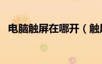 电脑触屏在哪开（触屏电脑怎么开启触屏）