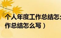 个人年度工作总结怎么写比较好（个人年度工作总结怎么写）