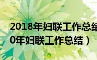 2018年妇联工作总结2019年工作计划（2010年妇联工作总结）