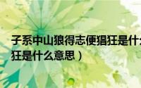 子系中山狼得志便猖狂是什么意思一（子系中山狼得志便猖狂是什么意思）