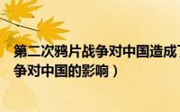 第二次鸦片战争对中国造成了什么严重影响（第二次鸦片战争对中国的影响）