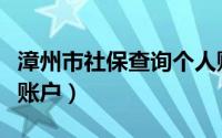 漳州市社保查询个人账户（漳州社保查询个人账户）