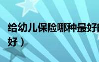 给幼儿保险哪种最好的选择（幼儿保险哪个最好）