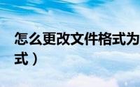 怎么更改文件格式为excel（怎么更改文件格式）