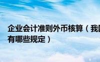 企业会计准则外币核算（我国企业会计准则对外币折算方法有哪些规定）