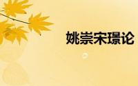 姚崇宋璟论（姚崇宋璟）