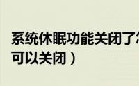 系统休眠功能关闭了怎么打开（系统休眠功能可以关闭）