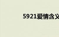 5921爱情含义数字（5921）