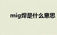 mig焊是什么意思（MIG焊是啥意思）