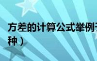 方差的计算公式举例子（方差的计算公式有几种）