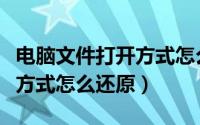 电脑文件打开方式怎么还原呢（电脑文件打开方式怎么还原）