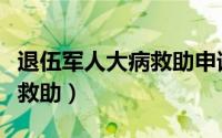 退伍军人大病救助申请怎样写（退伍军人大病救助）