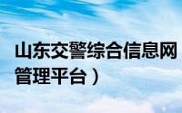山东交警综合信息网（山东交警安全综合服务管理平台）