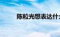 陈粒光想表达什么（陈粒光歌词）