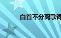 白首不分离歌词（白首不分离）