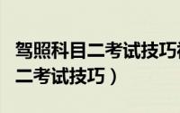 驾照科目二考试技巧视频教程全集（驾照科目二考试技巧）