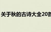 关于秋的古诗大全20首（关于秋的古诗大全）
