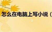 怎么在电脑上写小说（怎样在电脑上写小说）